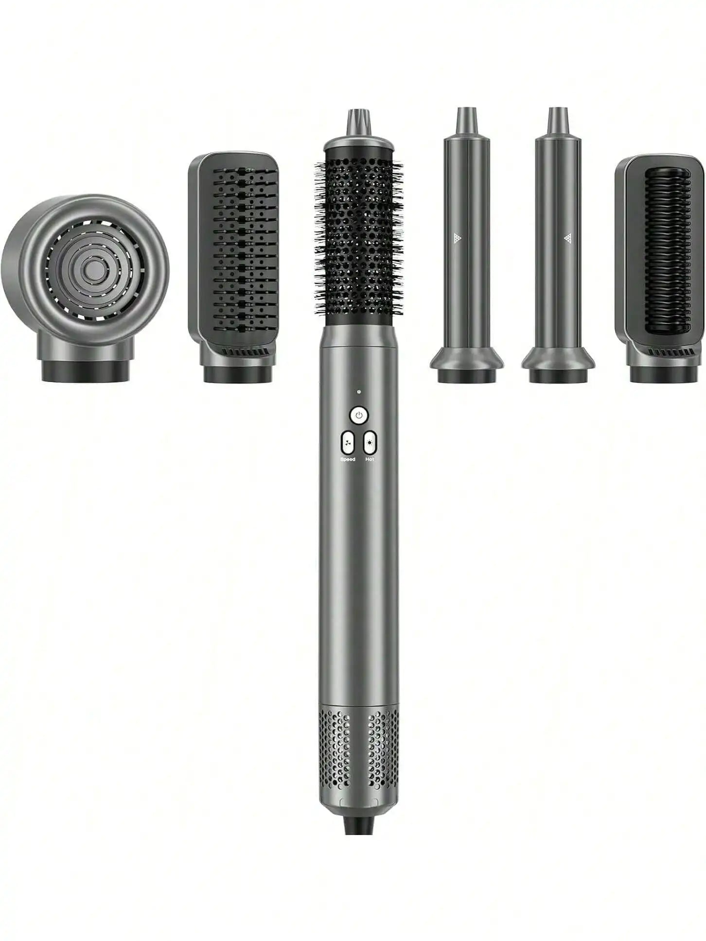 6 In 1 Air Styling & Drying System, Powerful High Speed Hair Dryer Brush & Multi-Styler With Auto Wrap Curlers,Hair Straightener
