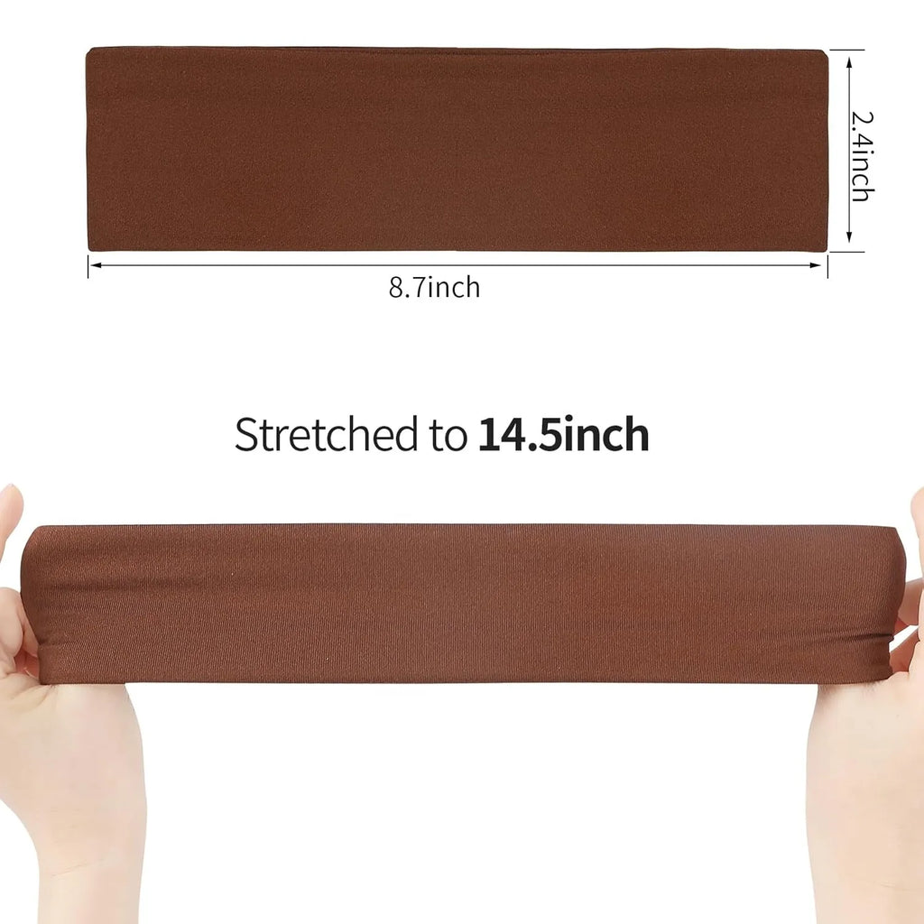 8 Pack Sport Headbands for Women, Elastic Soft Fabric Non-Slip Hair Bands Hair Warp